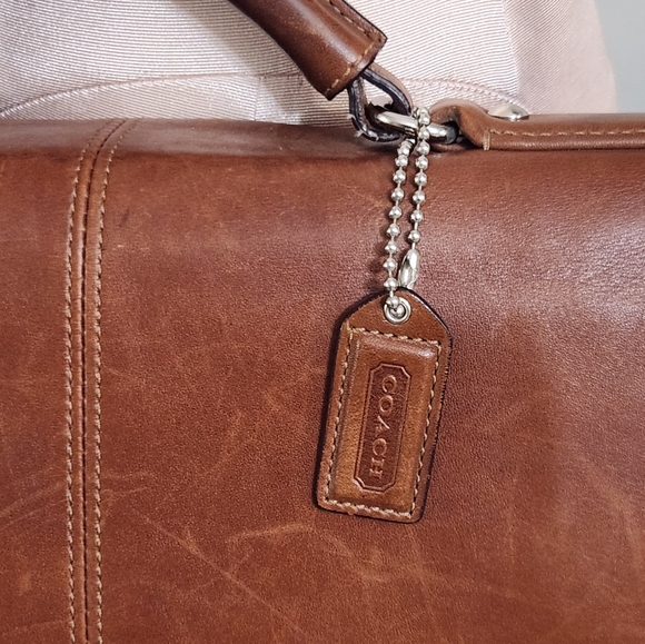 Vintage Coach Classic Brown Leather Briefcase/Carryon Bag - Picture 5 of 16